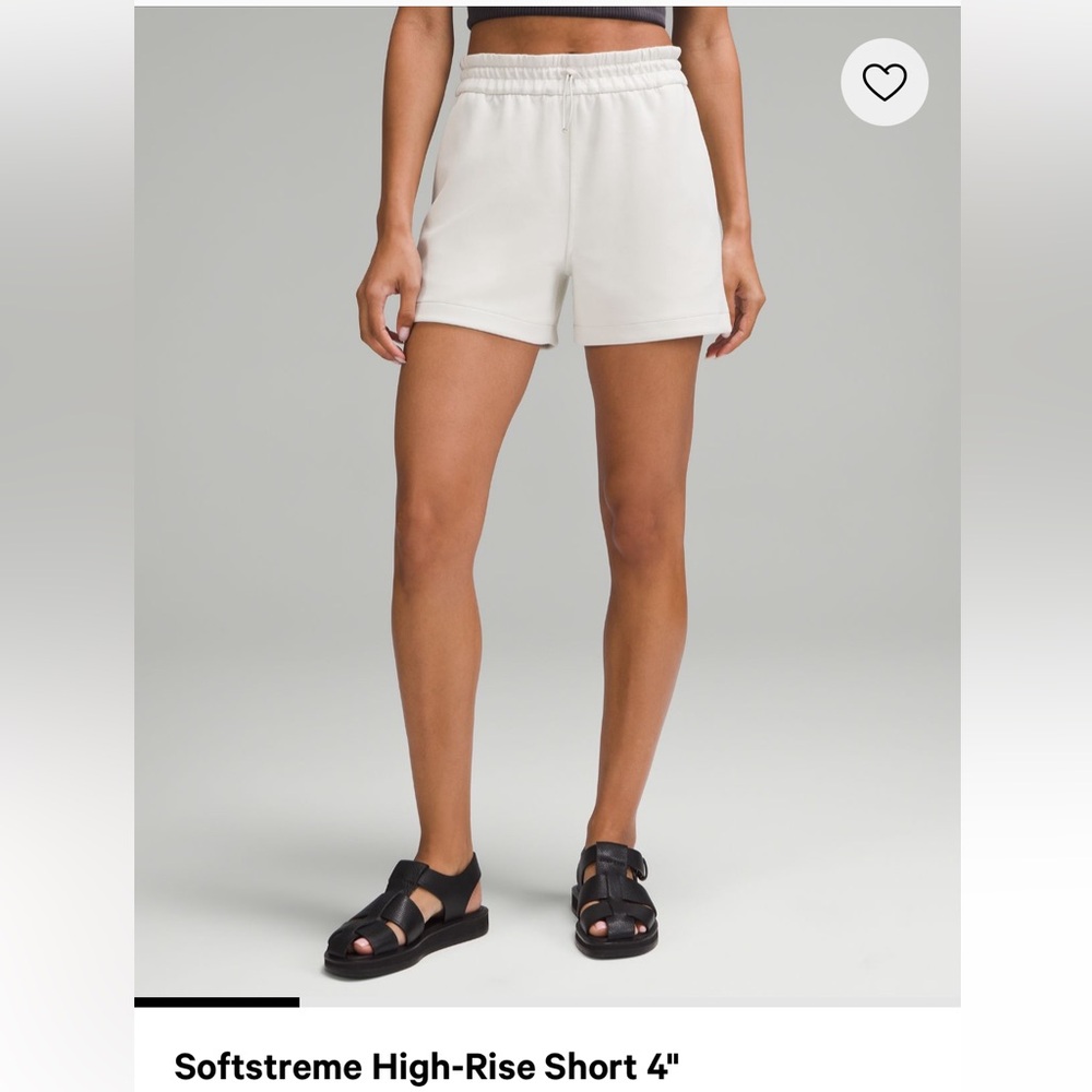lululemon athletica Softstreme High-Rise Short 4" - White
